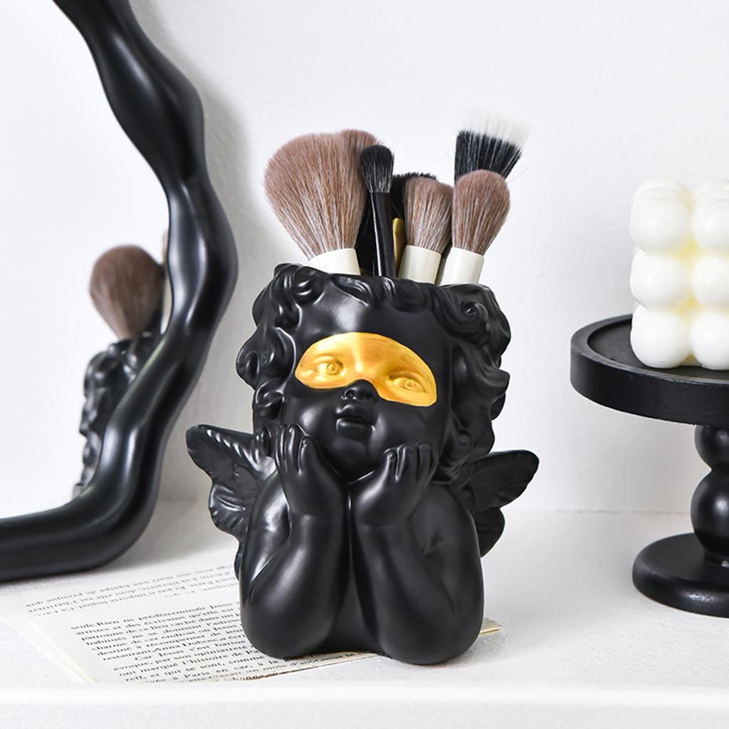 Wspierający twarz Tubka do makijażu Mały Aniołek Wysokiej klasy Stojak na pędzle do makijażu na biurko Wysokiej wartości Pojemnik na pędzle do brwi Dekoracja