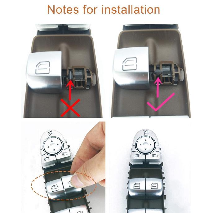 TTCR-II Interior Window Glass Lift Switch Button For Mercedes C Class W205 2015- And GLC Class 2016-, 1 Pc Front Left Window Control Power Push