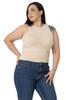 Women's Style Big Size Body Plus Size Halter Neck Mink Body With Draped Front And Sides