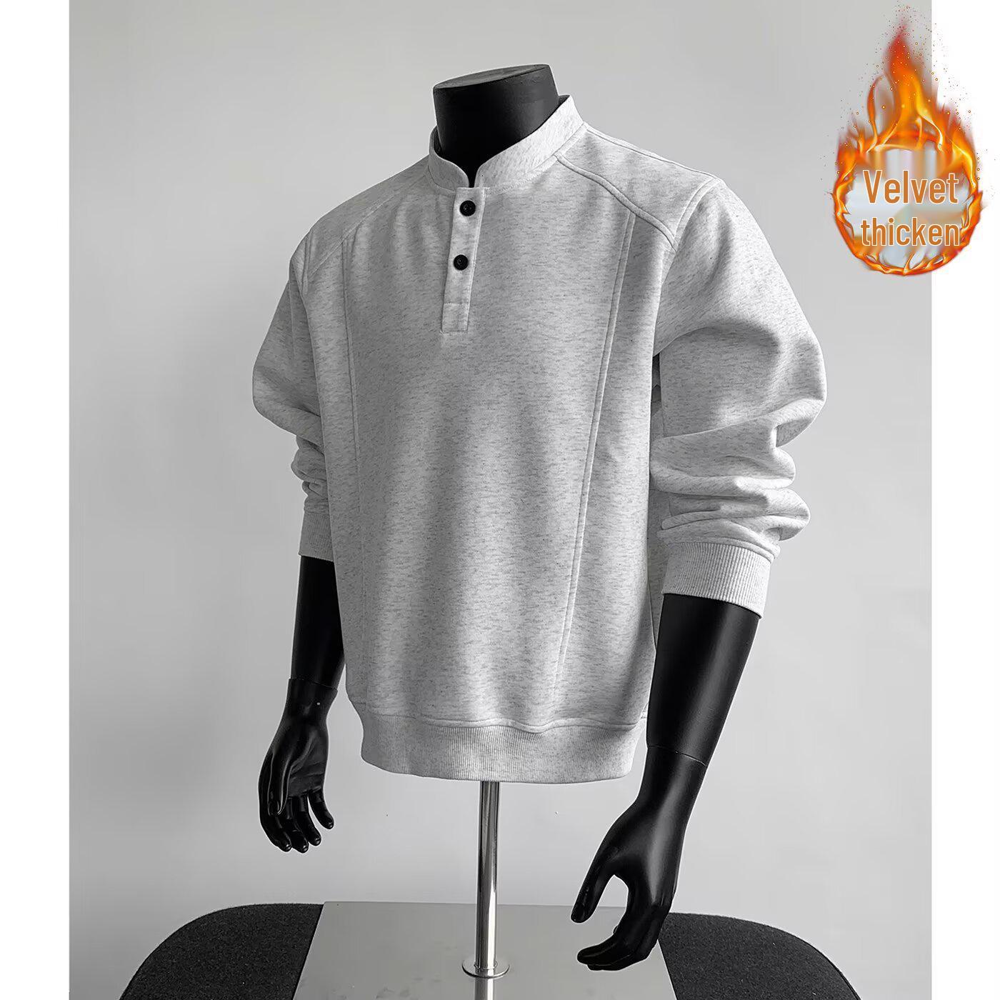 Cozy Winter Waffle Knit Henley Hoodie with Fleece Lining Extra Large