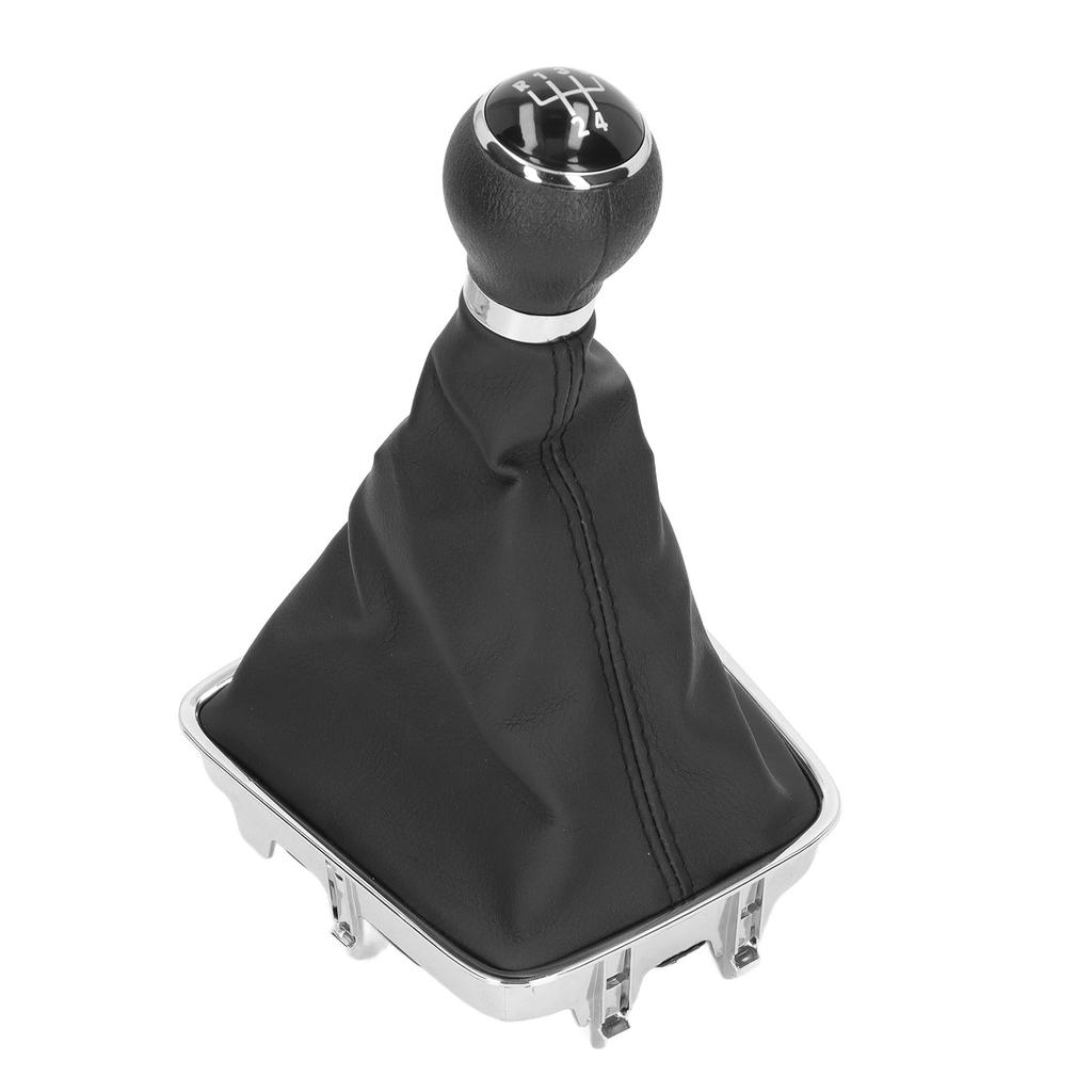 Schalthebelknauf Manschetten Set 5 Gang PVC Leder Langlebig Schaltknauf Schalthebel Manschette Kit Schwarze Kappe