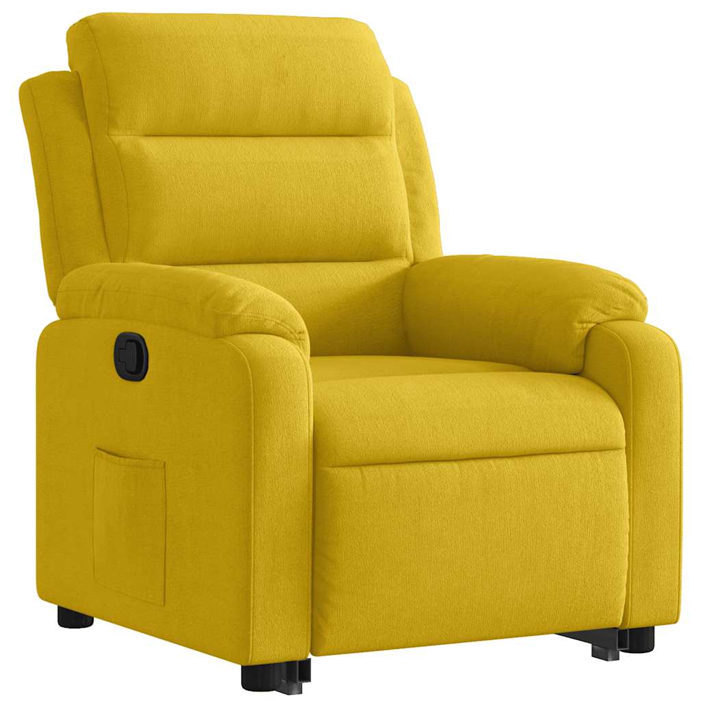 Recliner Chair with Lift Assist Yellow Velvet