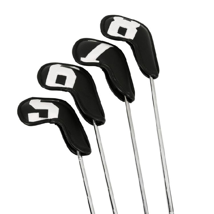 10Pcs PU Leather Waterproofs Golfs Iron Head Cover Golfs Iron Head Protective Cover Golfs Accessories Gifts for Golfers