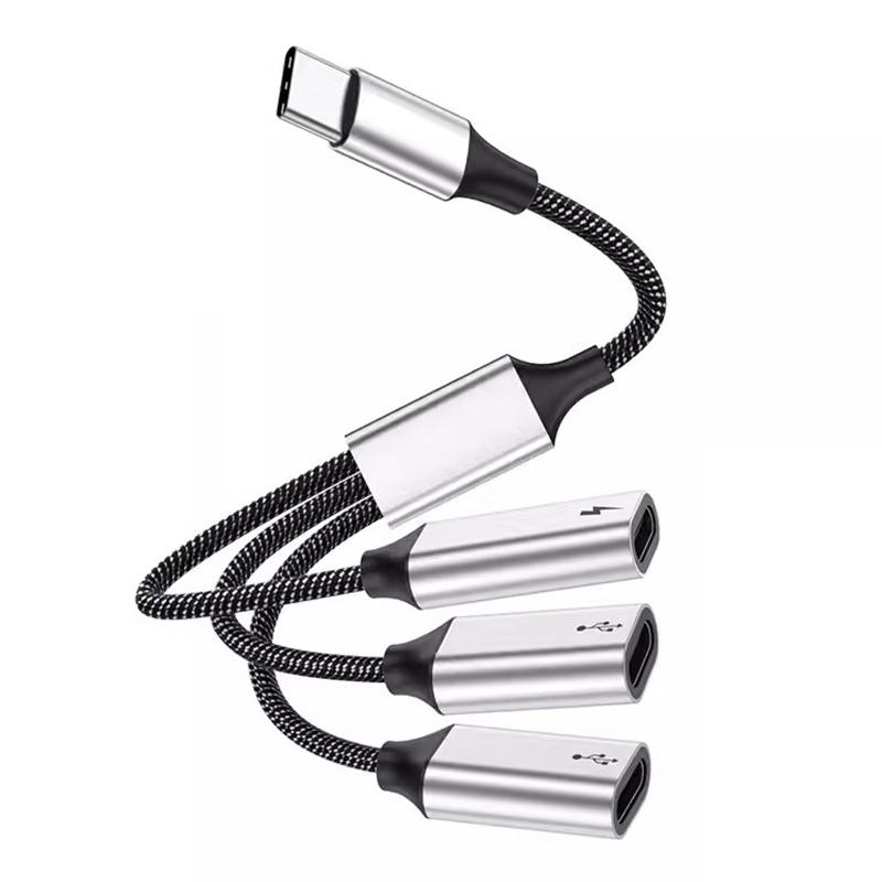 

USB C Hub 3 в 1 Type C USB2.0 адаптер-разветвитель с мощностью 60 Вт, порт OTG, быстрая передача данных и зарядка 3TC