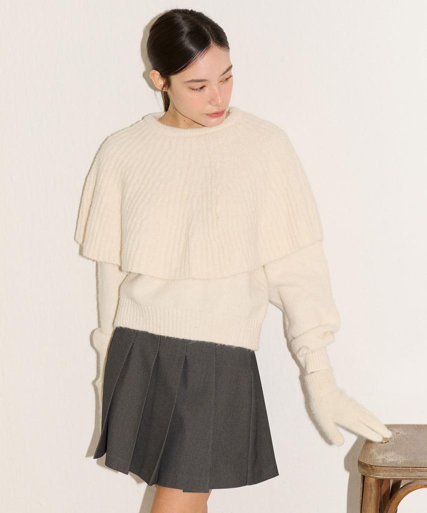 Peullobeu Draping Cape Knit Set_Iv