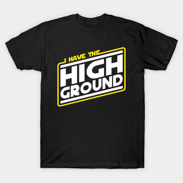 Men Black Print T-shirt I Have The High Ground No-Cut Transfer Paper Print Cotton Tshirt S чёрный