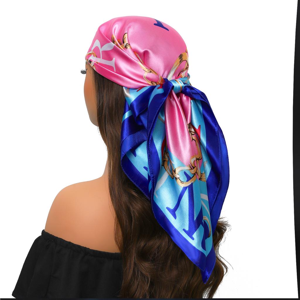 Silk Scarves Women Luxury Brand Summer Fashion Designer Head/Hair Scarf 90*90cm Hijab Bandana Cheveux Foulard Femme 90X90CM