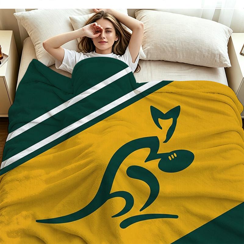 Australian Wallabies Print Flannel Blanket High Quality Warm Comfortable Cover for All Seasons Perfect for Gifts Home Decor