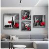 Kitchen Wall Art Decor Pictures Red Wine Glass Rose Painting On Canvas Poster and Prints Home Decoration Dining Room Restaurant