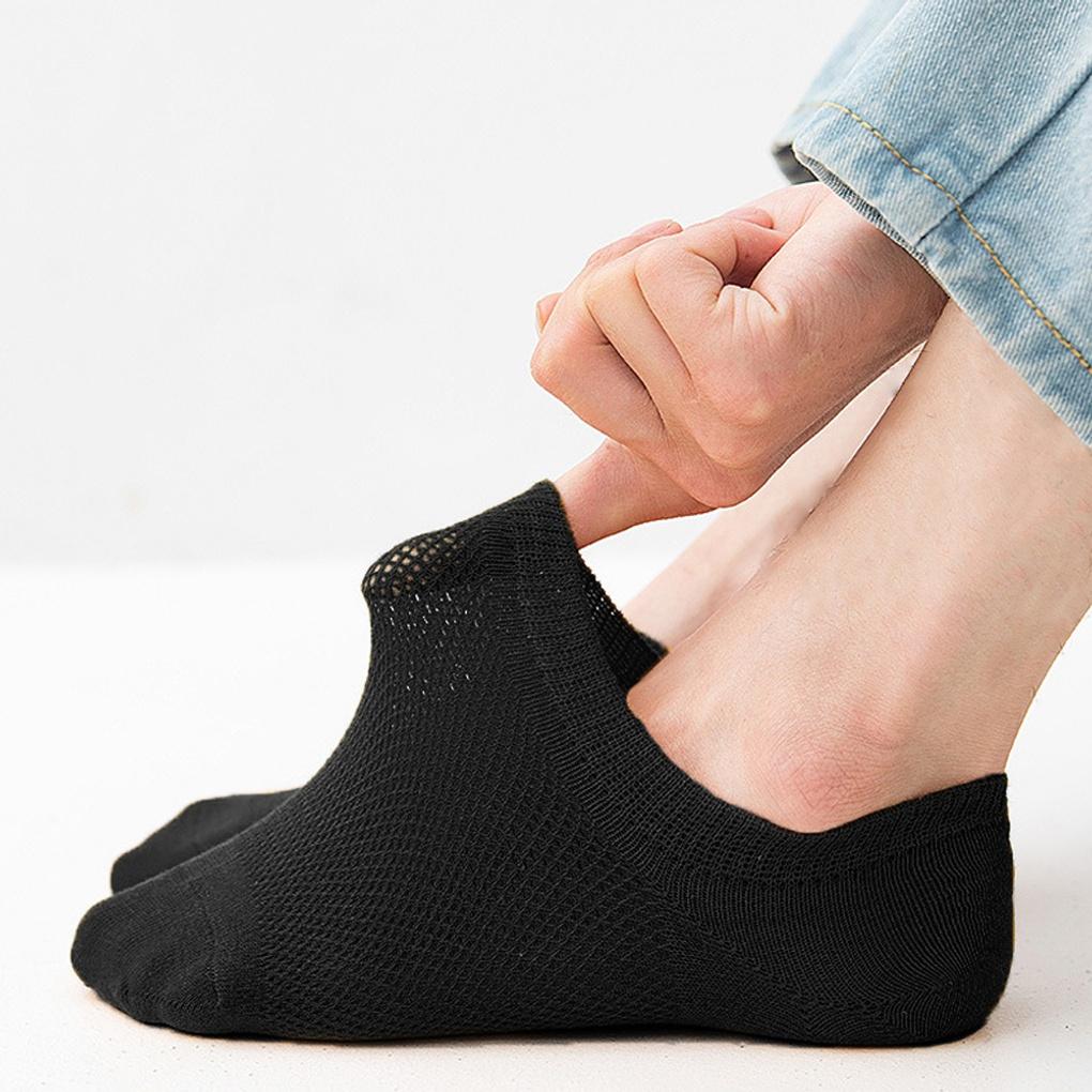 10-Pair Mesh Men's Summer Socks Set (Black Fake Socks)