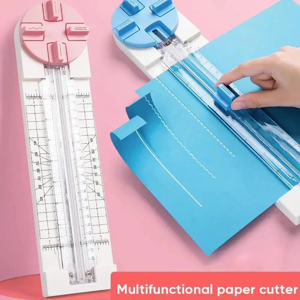 1 Peça 4-em-1 Cortador de Papel Foto ID Conta de Mão Arte Papel de Escritório Artesanato Cortador Doméstico Cortador de Papel Pequeno de Plástico Multifuncion