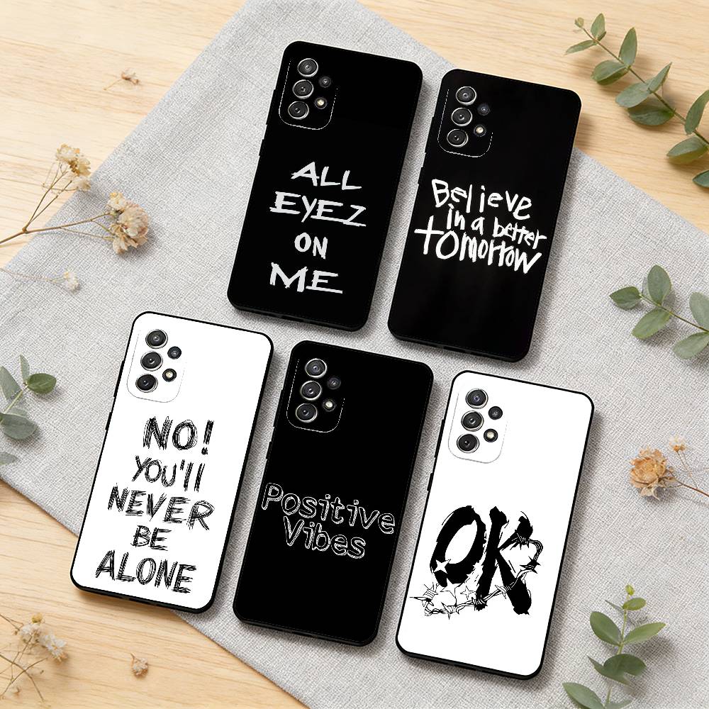 Handwritten Quote Art Phone Case For Samsung S26,S25,S24,S21,S22,S23,S30,Ultra,S20,Plus,Others Soft Black Cover