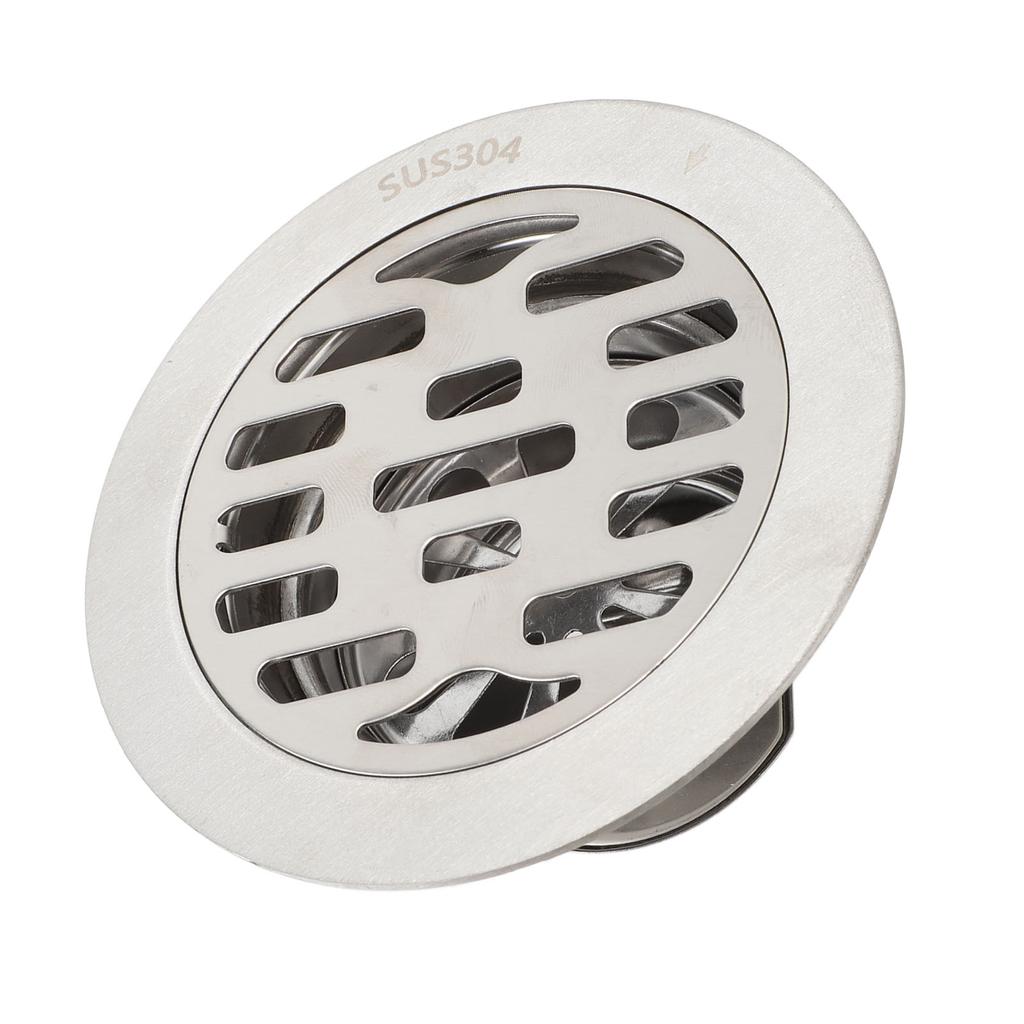 Round Floor Drain 3.9in Stainless Steel Odor Proof High Flow Anti Slip Shower Drain Kit for 75mm