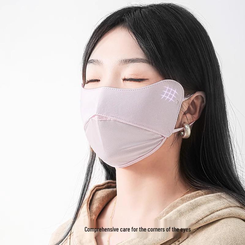 Sonnenschutzmaske für Damen: Atmungsaktive, UV-beständige, formende Sommer-Gesichtsmaske aus Eis-Seide mit Schutz für die Augenwinkel.