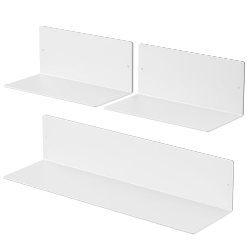 TKUIN Magnetic Kitchen Rack, 3-Piece Set with Strong Magnets, 15kg Weight Capacity, Wall-Mounted Shelf, Magnetic Kitchen Shelf, Refrigerator, Washing