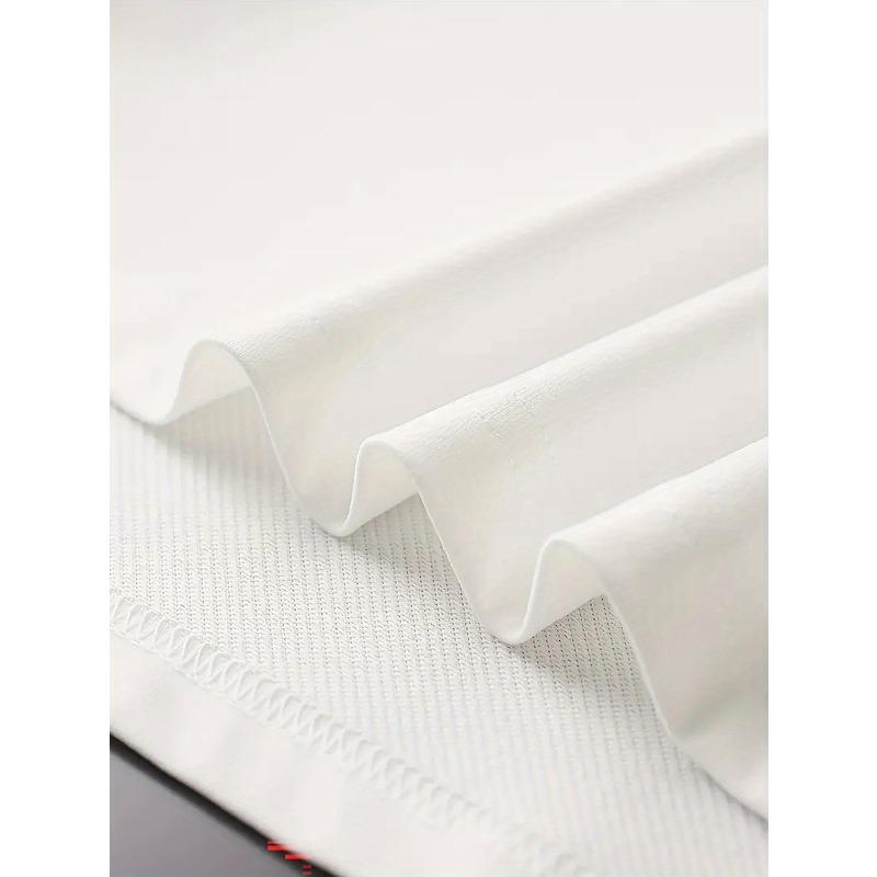 European sizes Men'S T-shirt with Russian Name Slogan Pattern Pure, Short Sleeved, White Loose Fit, Comfortable Micro Elastic Crew Neck