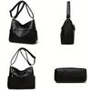 Casual Women's Crossbody Bag with Stripes, PU Leather, Tassel Detail, Lightweight, Removable Strap