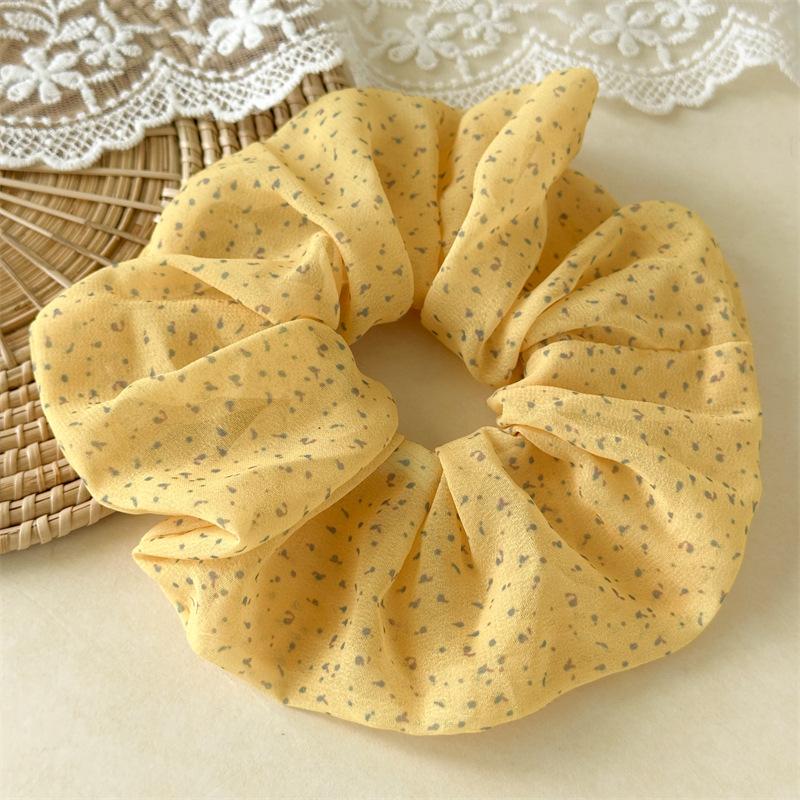

Dotted Pattern Lightweight Hair Elastic Springtime Fresh Style Ponytail Accessory For Women Casual Daily Hair Management Tool Rose Yellow Scr.