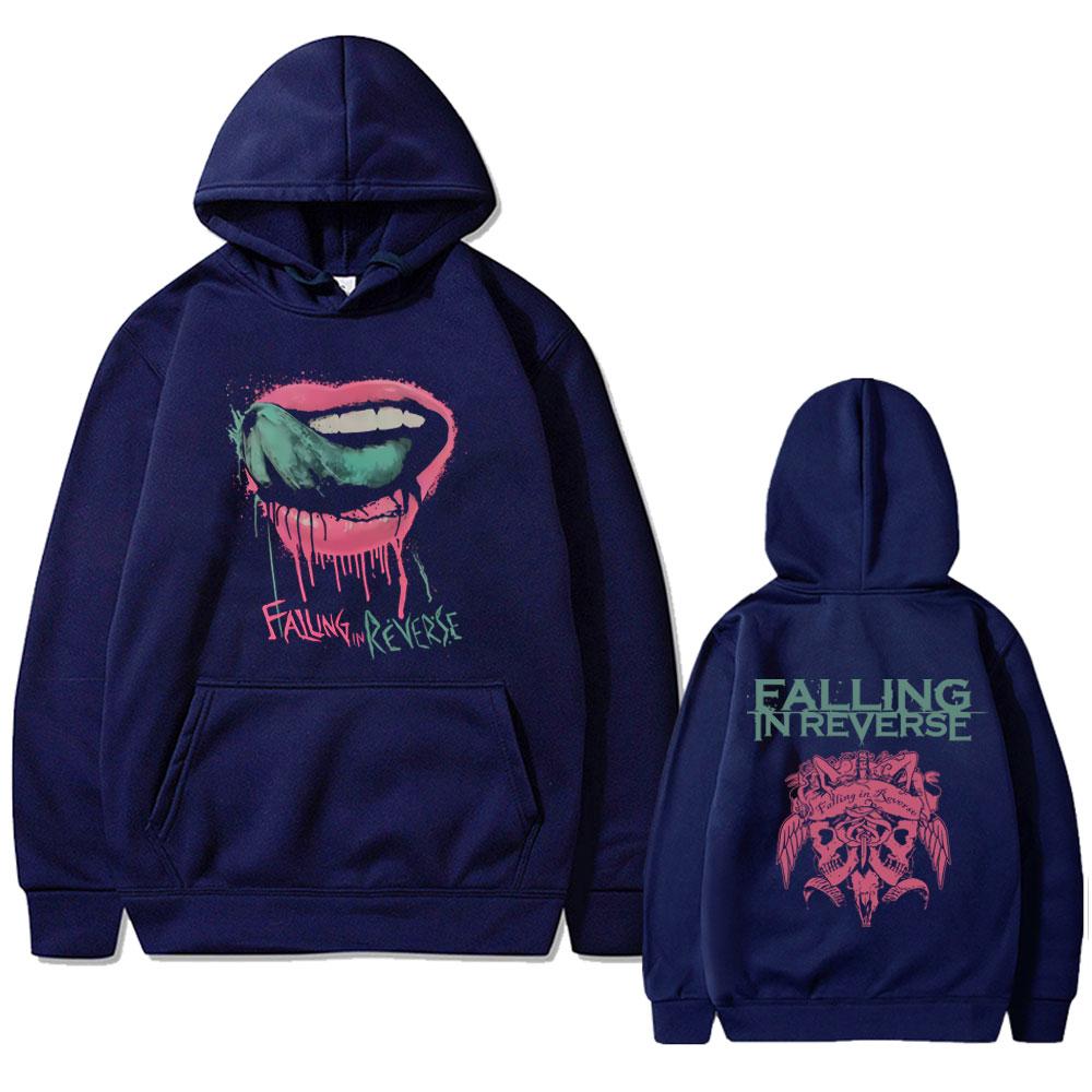 Rock Band Falling In Reverse Double Sided Print Hoodie Men Women Vintage Gothic Punk Hooded Sweatshirt Male Oversized Streetwear