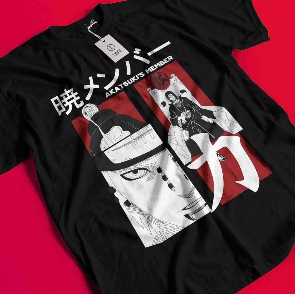 

Akatsuki Tshirt Itachi Uchiha T-Shirt Pain Shirt Madara Kakashi Obito Naruto Tee BB945 M
