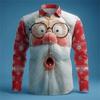 Men's Christmas shirt, Santa Claus 3D printed cartoon smiley face shirt