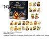 Collectible Duck Figures for Holidays Advent Calendar, 24-Day Christmas Countdown Box with Cute Acrylic Lover Present Toy, Tree Hanging Decor, Holiday