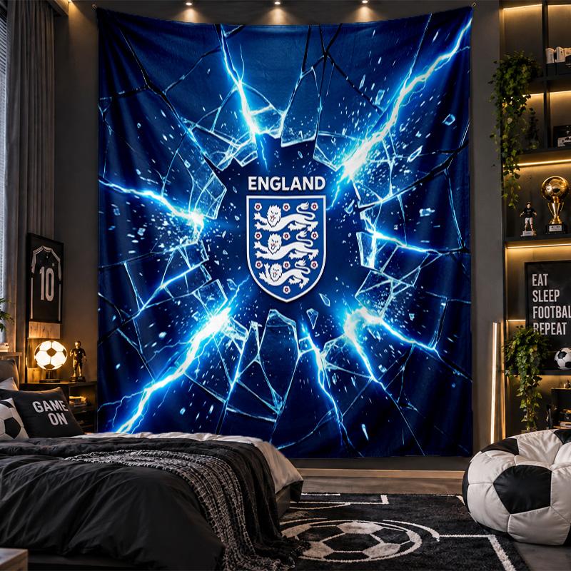 Wall Hanging Tapestry England Football Print Cloth for Living Room Bedroom Home Decor