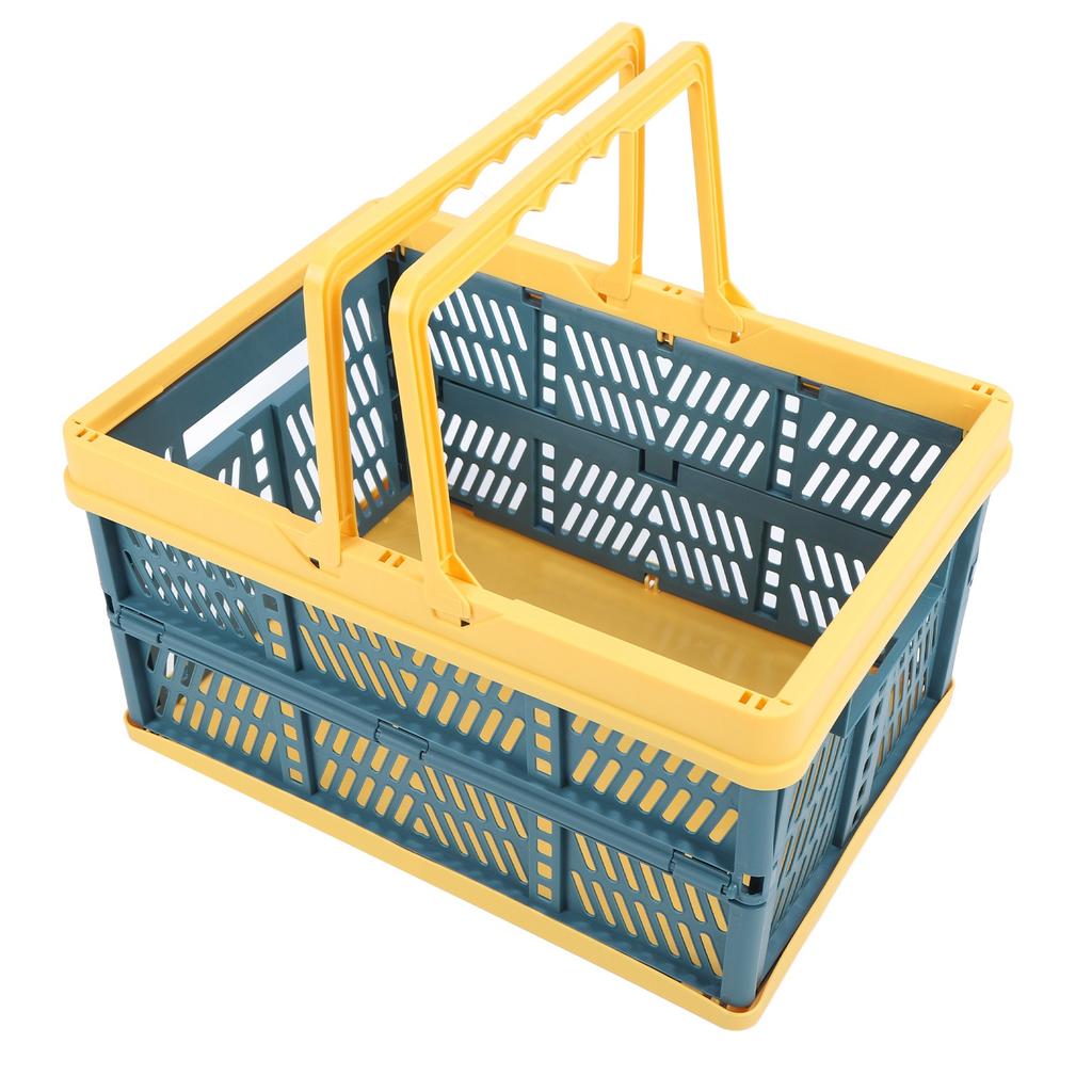 Faltbare Körbe mit Griffen PP Wasserdichte Faltbare Aufbewahrungskisten für Zuhause Küche Schlafzimmer Büro Gelb Grün