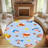 Plim Plim Print Round Rug, Washable Floor Carpet, For Entryway Dorm Laundry Room Office Study, Home Decor Birthday Christmas Gift