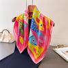 Cartoon colorful fish small square scarf high-end print imitation silk scarf shawl square scarf neck scarf headscarf scarf new