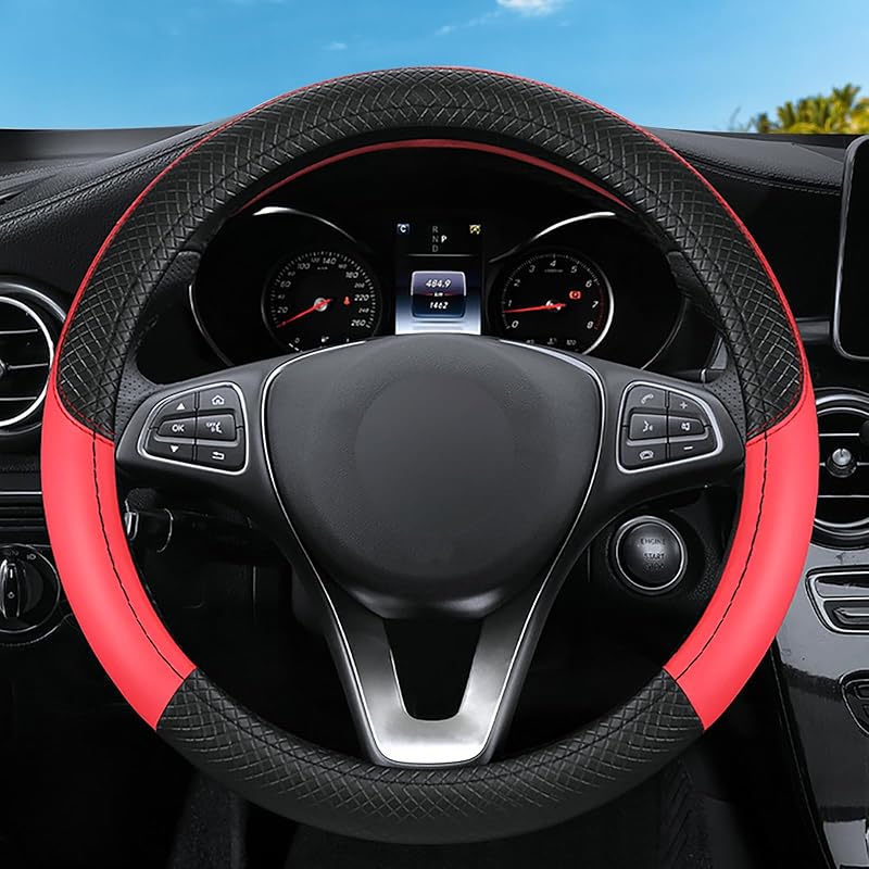 Wildflower Steering Wheel Cover, Flower Car Accessory For Diverse Cars, Steering Wheel Cover Non-Slip Breathable Fabric Absorbing Sweat Universal Car
