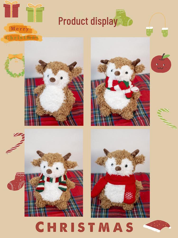 2024 Christmas Reindeer Scarf & Holiday Figurine Gift