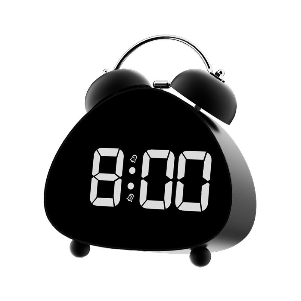 

LED Electronic Display LED Clock Mechanical Ringing Vintage Electronic Clock Super Loud Sound Plastic Smart Alarm Clock чёрный