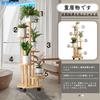 Disc Flower Stand with Storage Indoor Wooden Garden Rack Flower Stand Indoor Planter Stand Houseplant Living Room Balcony Green Dill Flower Easy To