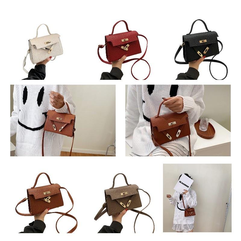 2020 New Lock Buckle Fashion Women's Bag Trendy Embossed Ladies Shoulder Bag Street Style Multiple Colors