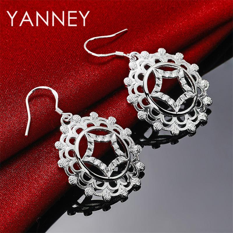 

New 925 Sterling Silver Delicate Braided Circle Earrings Women Gift Party Jewelry Wedding Accessories