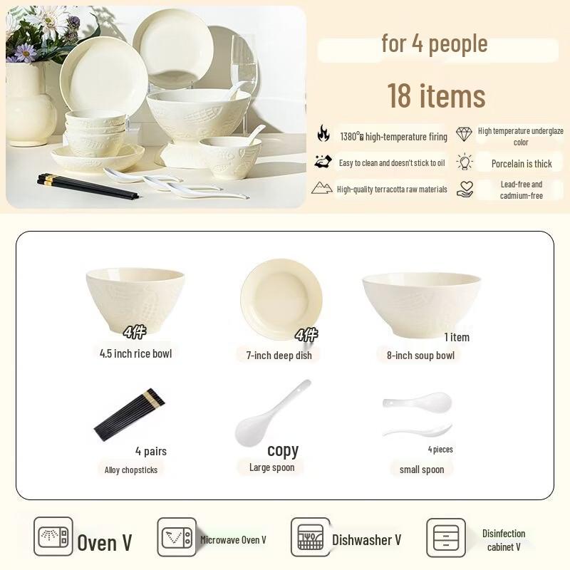 Service de vaisselle en céramique Kangfutao Jingdezhen
