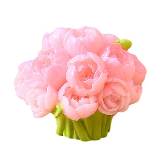 Mini Resin Artificial Flower Miniature Dollhouse Flower Accessories Tiny Potted Plants Ornament for Micro Landscape Doll House Fairy Garden
