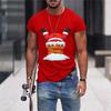 Santa Claus Deer Pattern T Shirt For Men Christmas 3D Printed Tees Summer Casual Loose T-Shirts O-Neck Short Sleeve Tops