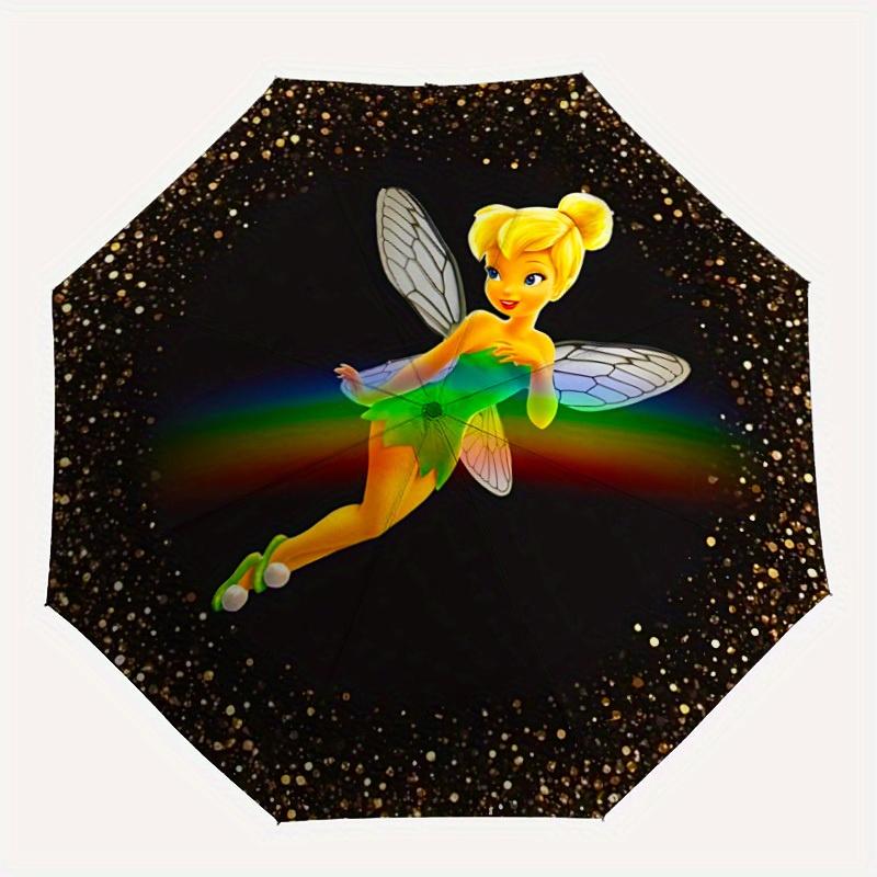 

1pc Tinkerbell, Fairy Automatic Umbrella | Portable Foldable 8-Rib Manual Open, Casual Accessory, Durable Canopy yy250823067