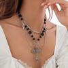 Gothic Necklace with Cross and Tassels, Jewellery