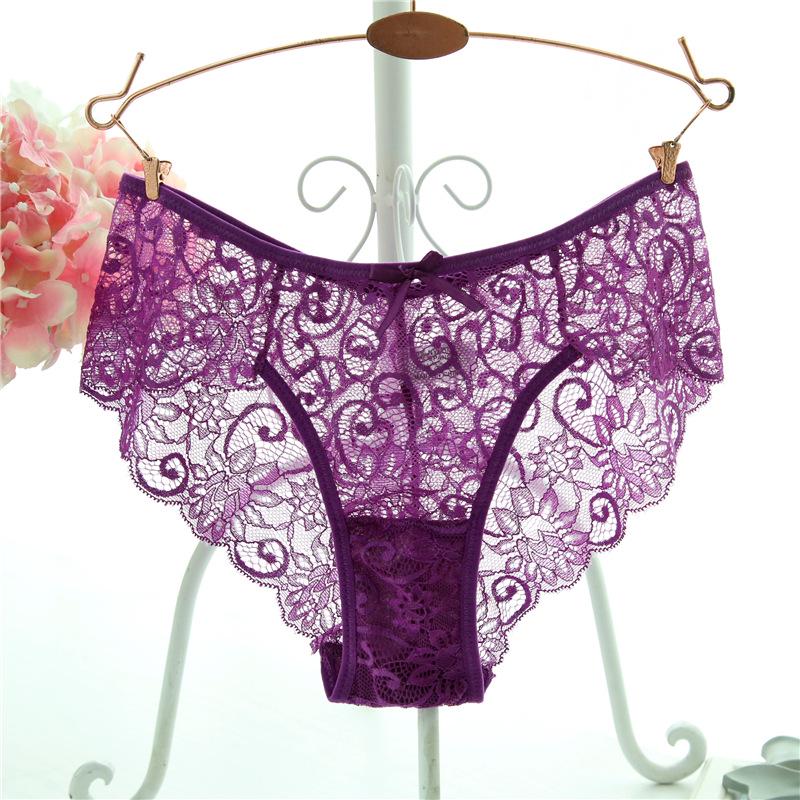 Damen-Spitzenhöschen, transparente Unterwäsche, hohle, weiche Slips