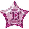 Unique Party Happy 18th Birthday Pink Star Foil Balloon