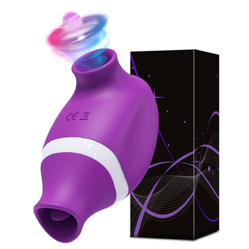 2 In 1 Clit Sucker Vibrator for Women Sucking Licking Double Stimulation Nipples Massagers Tongue Sex Toy Female Adult