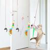 Katzenspielzeug zum Aufhängen an der Schaukel, zum Aufhängen an der Tür, elastisches Federspielzeug, Katzenseil zum Spielen, langes Seil, Katzenspielzeugzubehör