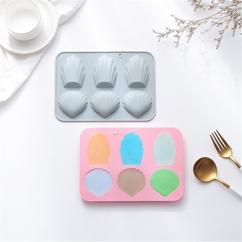 6Cavity Madeleine Silicone Mold Chocolate Mold Mousses Cake Bakings Tool