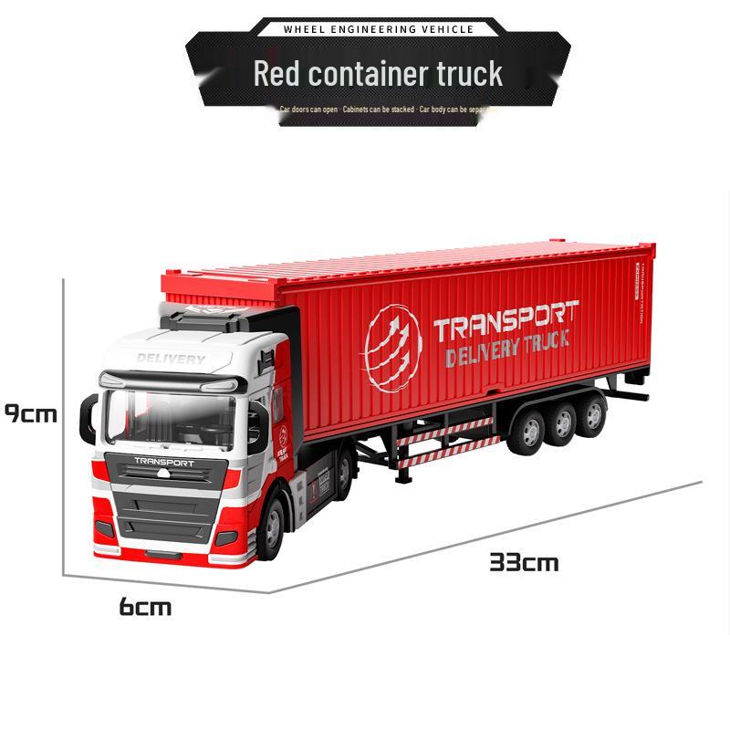 Alloy Big Truck Toy Car: Children's Model Trailer & Container Set