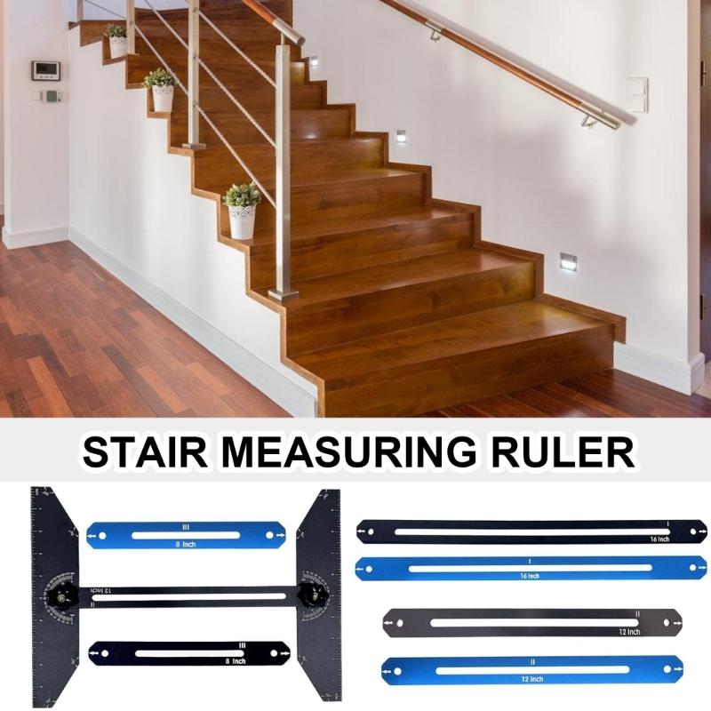 Aluminiumlegierung Treppenstufen Schablone Werkzeugsatz Geeignet für Präzise Stufenmessungen Treppenhaus und Hangschneideführung