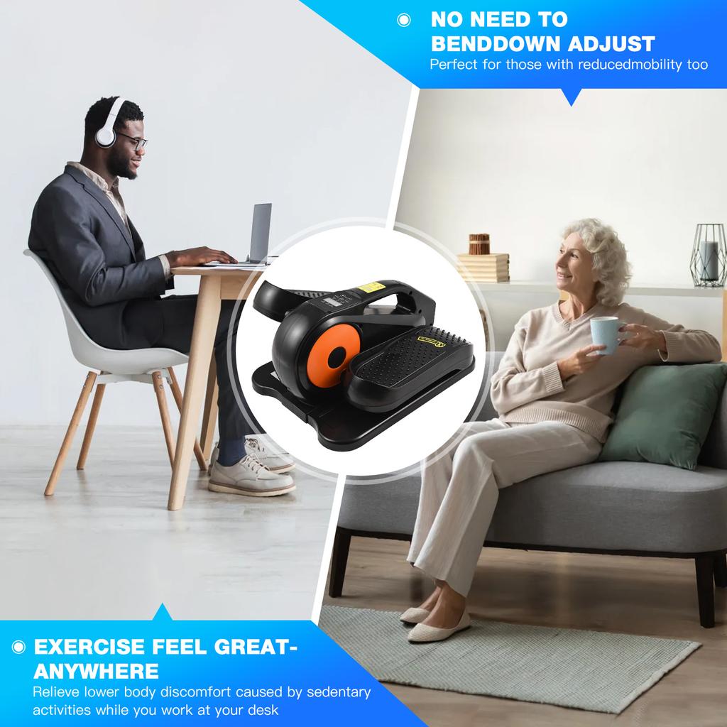 Maszyna eliptyczna pod biurkiem, elektryczna, pedałowa, do ćwiczeń na siedząco, z pilotem zdalnego sterowania, do biura domowego