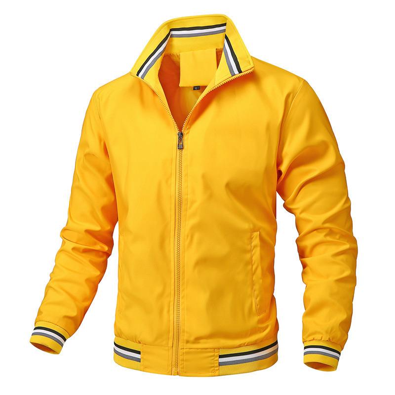 Casual Jacket Men's Standing Collar Spring and Autumn Versatile Sports Solid Color Jacket Men's Clothing